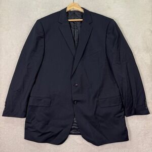 NEW‎ Joseph Abboud Marzotto S120 Men 46L Navy Blue Wool Suit Jacket Blazer Italy